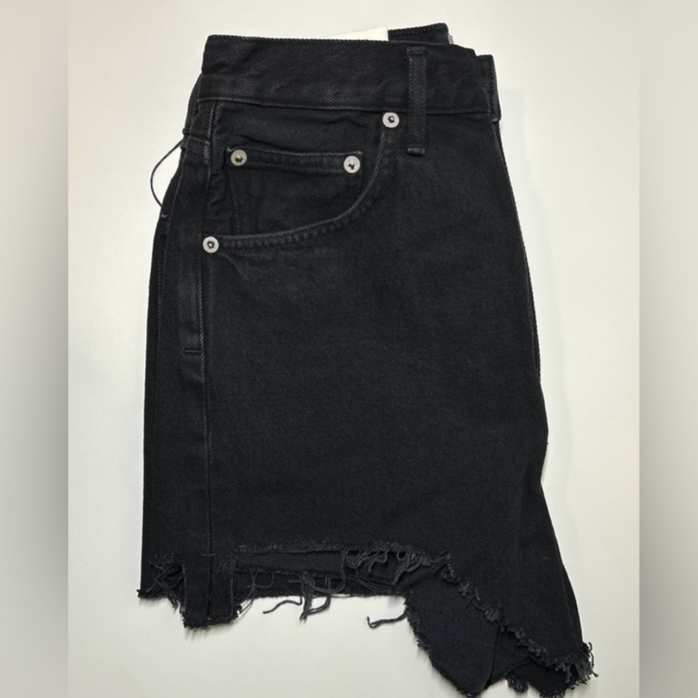 Agolde | High Rise Denim Shorts In Black | Dee Super High Rise Shorts | Sz 26 - Picture 8 of 10